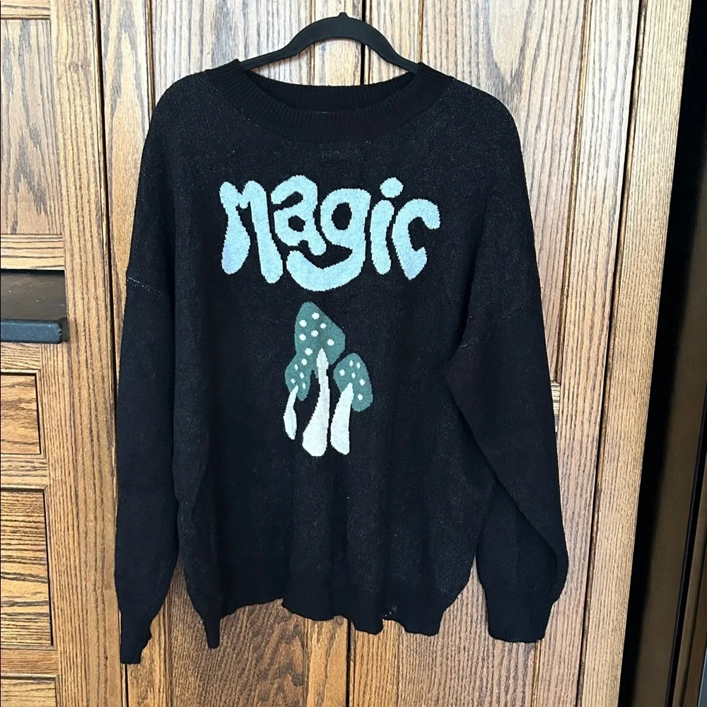 Earthbound Trading Magic Mushroom Sweater‎ Black Xl - Picture 5 of 10